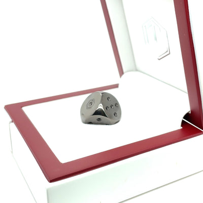 CUBO DI DESIGN REALIZZATO IN ARGENTO STERLING RODIATO NERO - LUCIDATO