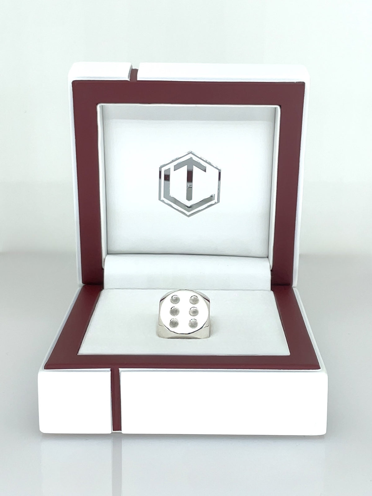 Cube in 925 sterling silver 16 mm polished