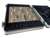 BOARD GAME MILL ENTIRELY IN STERLING SILVER - 9 STONES 18K GOLD PLATED 9 BLACK RHODIUM PLATED