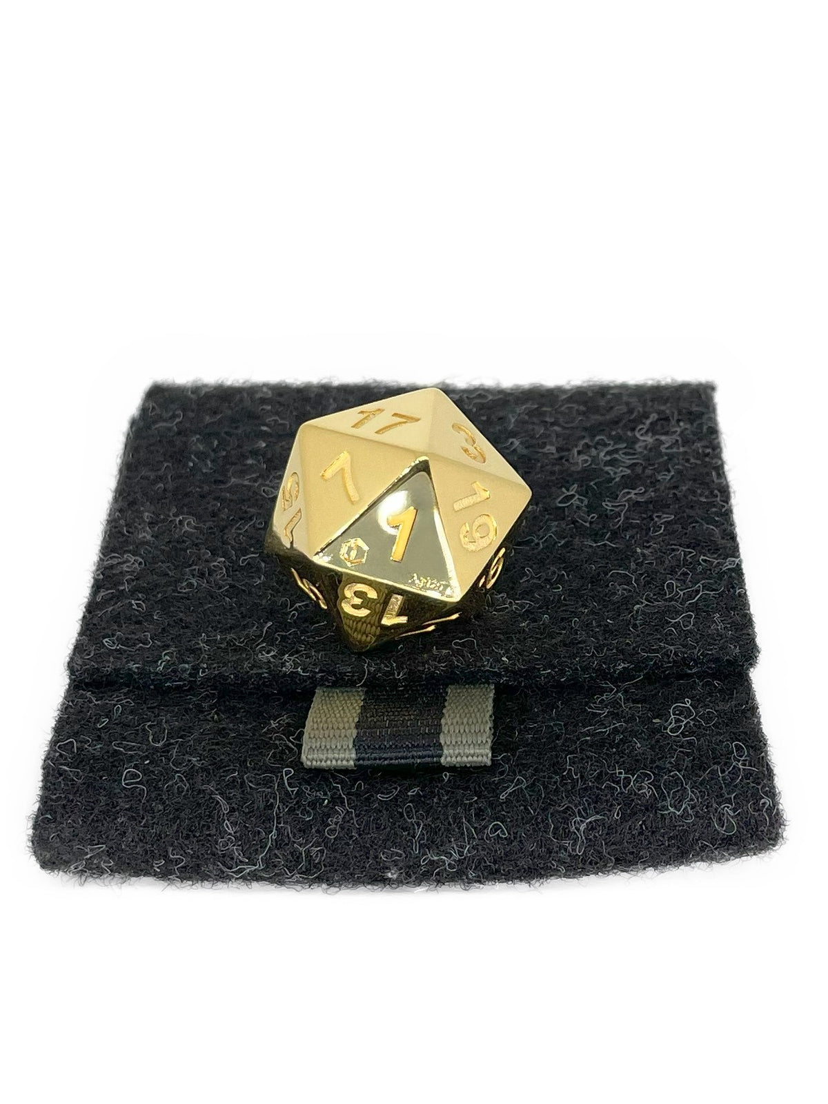 D20 Würfel aus Sterlingsilber 18 Karat vergoldet