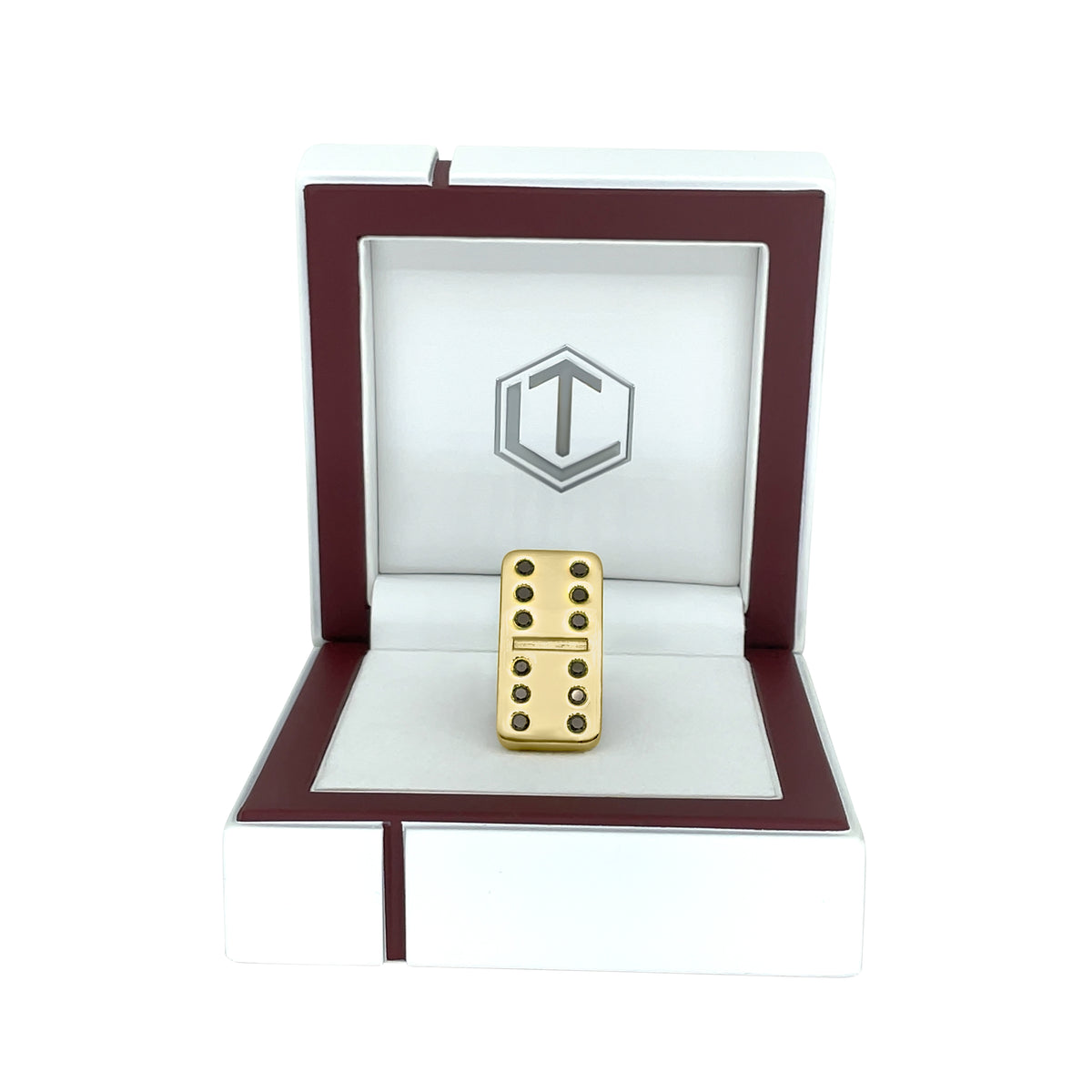 PIETRA DOMINO IN ORO 18K CON DIAMANTI NERI